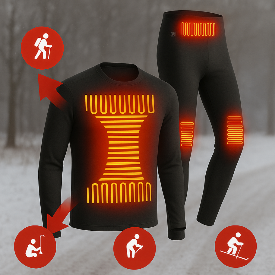 Elektrické vyhřívané termo prádlo